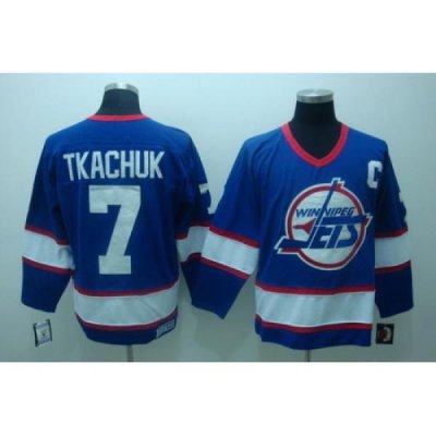 WINNIPEG JETS 7 KEITH TKACHUK CCM VINTAGE blue Jerseys