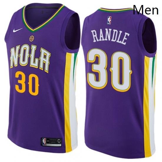 Mens Nike New Orleans Pelicans 30 Julius Randle Swingman Purple NBA Jersey City Edition