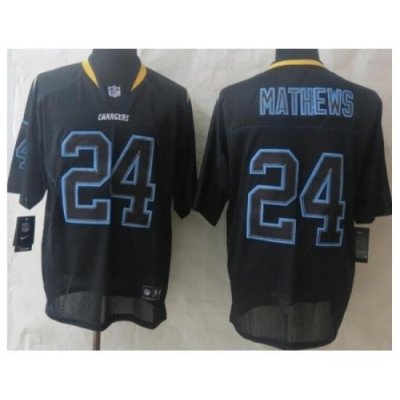 Nike San Diego Chargers 24 Ryan MatheWs Black Elite Lights Out NFL Jersey