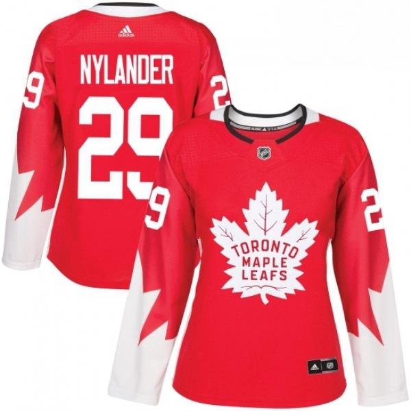 Womens Adidas Toronto Maple Leafs 29 William Nylander Authentic Red Alternate NHL Jersey