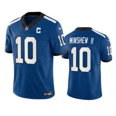 Men Indianapolis Colts 10 Gardner Minshew Royal 2023 F U S E Indiana Nights Limited Stitched Football Jersey