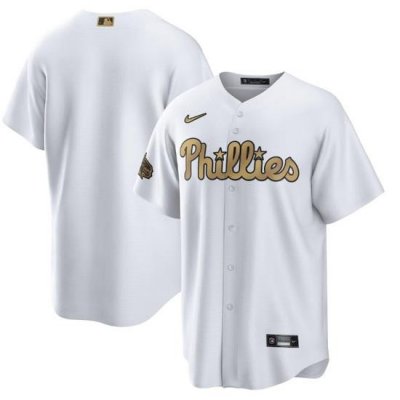 Men Philadelphia Phillies Blank 2022 All Star White Cool Base Stitched Baseball Jersey