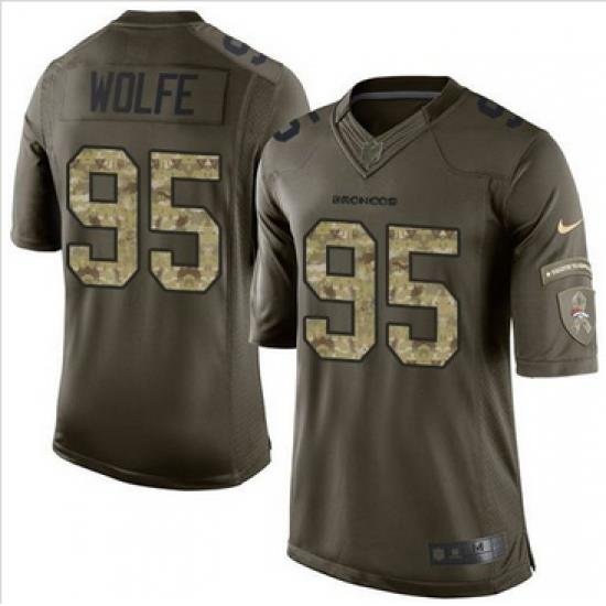 Nike Denver Broncos #95 Derek Wolfe Green Men 27s Stitched NFL Limited Salute To Service Jersey