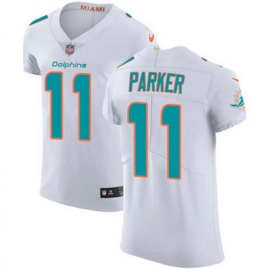 Nike Dolphins #11 DeVante Parker White Mens Stitched NFL Vapor Untouchable Elite Jersey