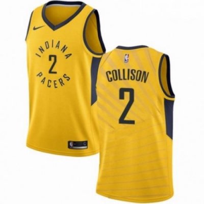 Mens Nike Indiana Pacers 2 Darren Collison Swingman Gold NBA Jersey Statement Edition