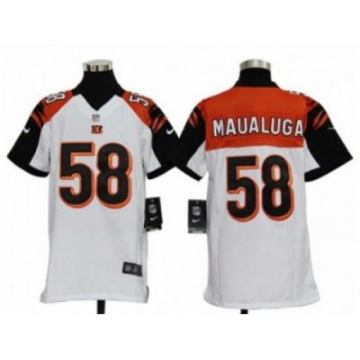 Nike Youth NFL Cincinnati Bengals #58 Rey Maualuga White Jerseys