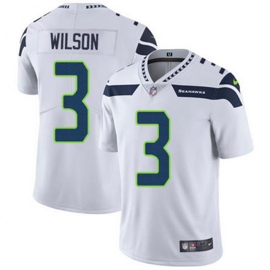 Nike Seahawks #3 Russell Wilson White Mens Stitched NFL Vapor Untouchable Limited Jersey