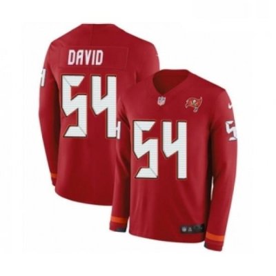 Mens Nike Tampa Bay Buccaneers 54 Lavonte David Limited Red Therma Long Sleeve NFL Jersey