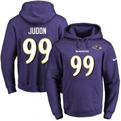 NFL Mens Nike Baltimore Ravens 99 Matt Judon Purple Name Number Pullover Hoodie