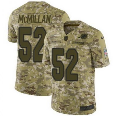 Nike Dolphins #52 Raekwon McMillan Camo Mens Stitched NFL Limited 2018 Salute To Service Jersey