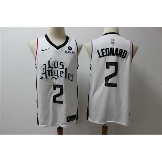 Clippers 2 Kawhi Leonard White City Edition Nike Swingman Jersey