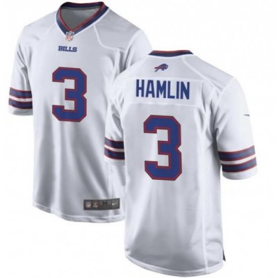 Men Buffalo Bills 3 Damar Hamlin Nike white Player Jersey