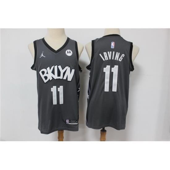 Men Brooklyn Nets 11 Kyrie Irving Dark Gray 2021 Swingman Jersey