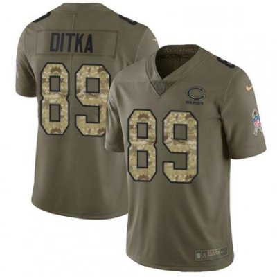 Youth Nike Chicago Bears 89 Mike Ditka Limited OliveCamo Salute to Service NFL Jersey