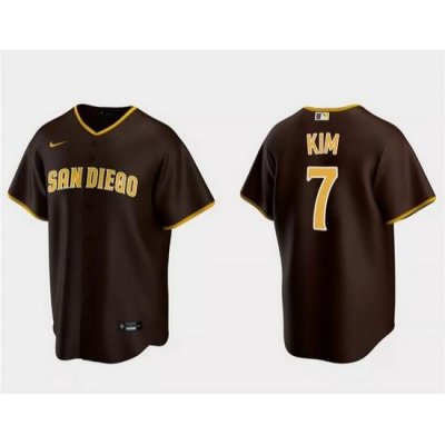 Men San Diego Padres 7 Ha Seong Kim BroWn Cool Base Stitched Jersey