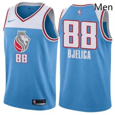 Mens Nike Sacramento Kings 88 Nemanja Bjelica Swingman Blue NBA Jersey City Edition