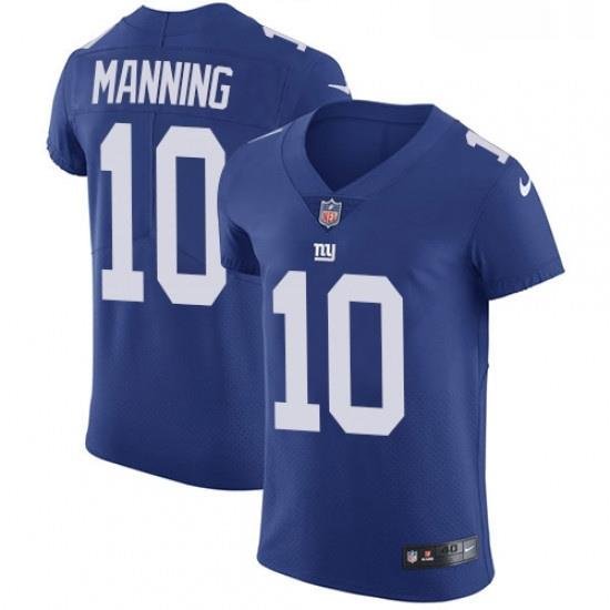 Mens Nike New York Giants 10 Eli Manning Elite Royal Blue Team Color NFL Jersey