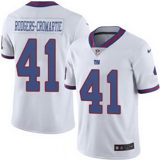 Nike Giants #41 Dominique Rodgers Cromartie White Mens Stitched NFL Limited Rush Jersey