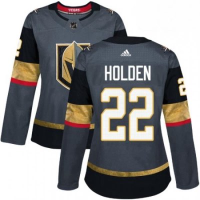 Womens Adidas Vegas Golden Knights 22 Nick Holden Authentic Gray Home NHL Jersey