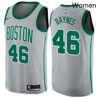 Womens Nike Boston Celtics 46 Aron Baynes Swingman Gray NBA Jersey City Edition