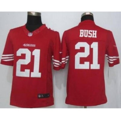 nike nfl jerseys san francisco 49ers 21 bush red[nike Limited][bush]