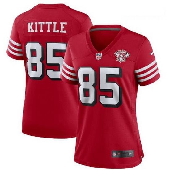 Women San Francisco 49ers 10 George Kittle 75th Anniversary Jersey