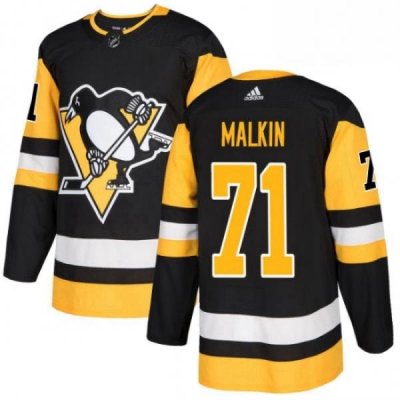 Mens Adidas Pittsburgh Penguins 71 Evgeni Malkin Authentic Black Home NHL Jersey