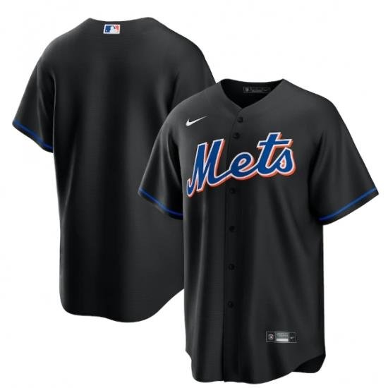 Men NeW York Mets Blank 2022 Black Cool Base Stitched Baseball Jersey