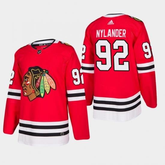 men blackhawks alexander nylander 2019 20 season home jersey red