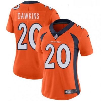 Womens Nike Denver Broncos 20 Brian DaWkins Orange Team Color Vapor Untouchable Limited Player NFL Jersey