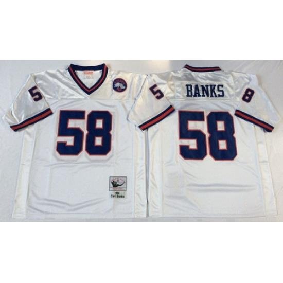 Mitchell Ness giants #58 BANKS Throwback Stitched NFL Jerseys