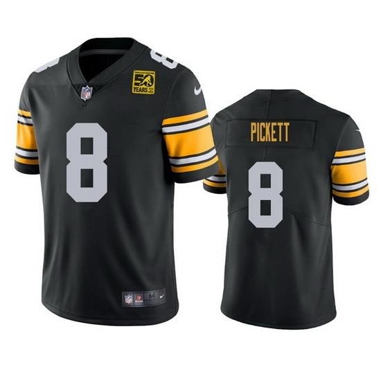 Men Pittsburgh Steelers 8 Kenny Pickett Black 2023 50th Anniversary Vapor Untouchable Limited Jersey