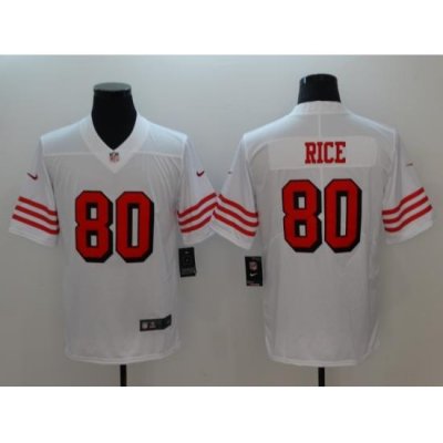 Men's San Francisco 49ers Jerry Rice 80 White Nike Scarlet Player Limited Jersey