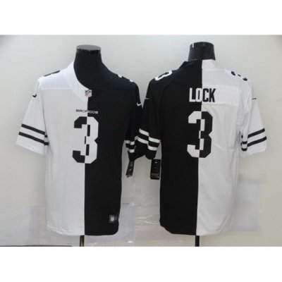 Nike Broncos 3 Drew Lock Black And White Split Vapor Untouchable Limited Jersey