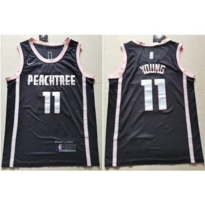 Hawks 11 Trae Young Black Nike City Edition Swingman Jersey