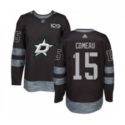 Mens Adidas Dallas Stars 15 Blake Comeau Authentic Black 1917 2017 100th Anniversary NHL Jersey