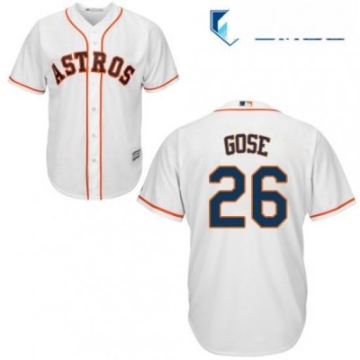 Mens Majestic Houston Astros 26 Anthony Gose Replica White Home Cool Base MLB Jersey