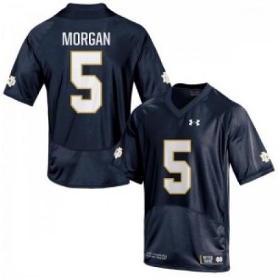 Men Under Armour 5 Replica Navy Blue Nyles Morgan Notre Dame Fighting Irish Alumni Football Jersey