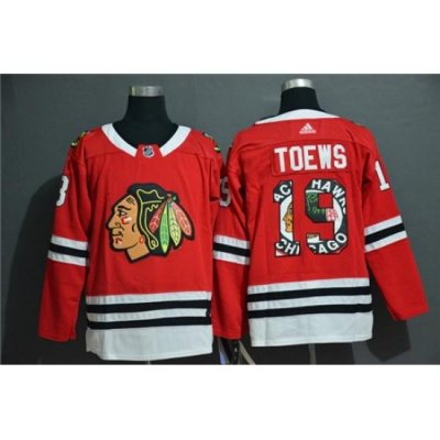 Blackhawks 19 Jonathan Toews Red Fashion Adidas Jersey