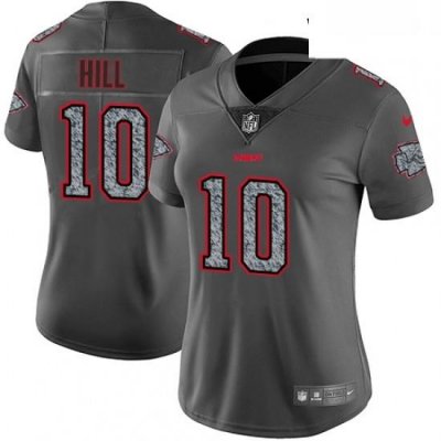 Womens Nike Kansas City Chiefs 10 Tyreek Hill Gray Static Vapor Untouchable Limited NFL Jersey