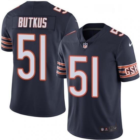 Mens Nike Chicago Bears 51 Dick Butkus Navy Blue Team Color Vapor Untouchable Limited Player NFL Jersey