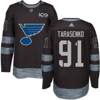 Blues #91 Vladimir Tarasenko Black 1917 2017 100th Anniversary Stitched NHL Jersey