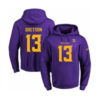 Football Mens Minnesota Vikings 13 Josh Doctson PurpleGold No Name Number Pullover Hoodie