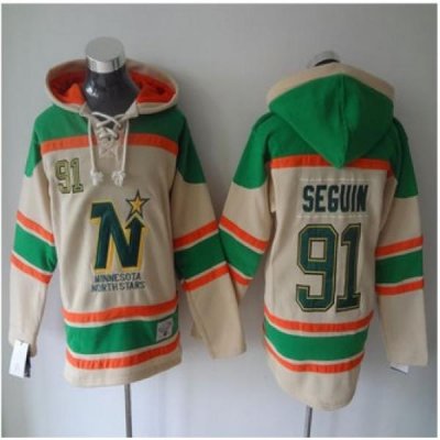 Dallas Stars #91 Tyler Seguin Cream Sawyer Hooded Sweatshirt Stitched NHL Jersey