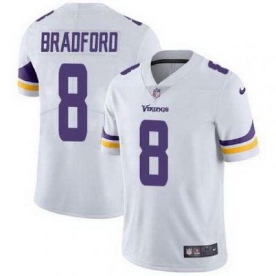 Nike Vikings #8 Sam Bradford White Mens Stitched NFL Vapor Untouchable Limited Jersey