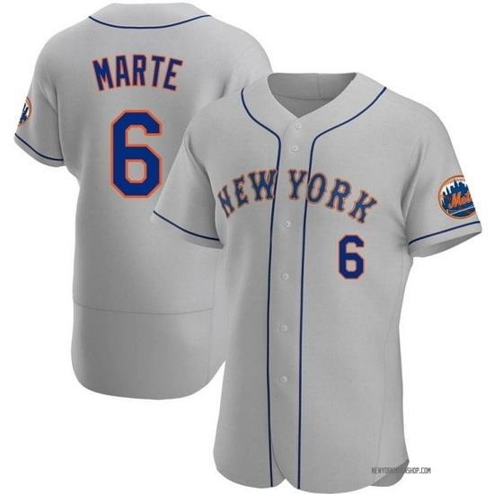 Men Nike NeW York Mets 6 Starling Marte Gray Flex Base Stitched MLB Jersey