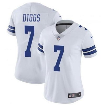 Women Nike Dallas Cowboys Trevon Diggs #7 White Vapor Limited Jersey