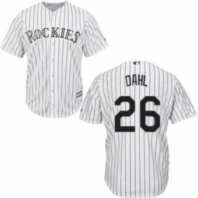 Youth Majestic Colorado Rockies 26 David Dahl Authentic White Home Cool Base MLB Jersey