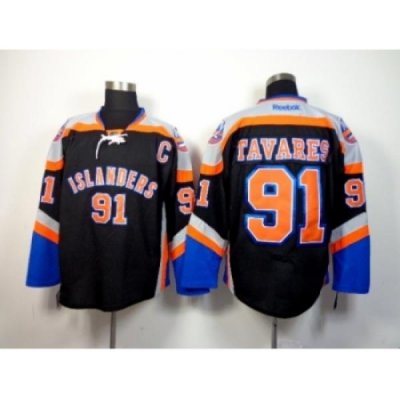 NHL New York Islanders #91 John Tavares Black Third Jerseys