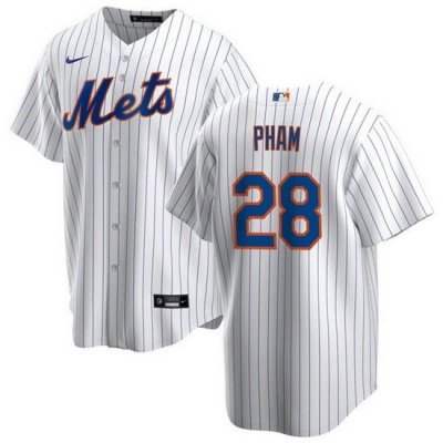 Men NeW York Mets 28 Tommy Pham White Cool Base Stitched Jersey